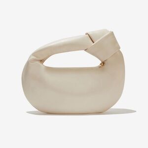 Alexandra top knot white vegan leather bag by Melie Bianco